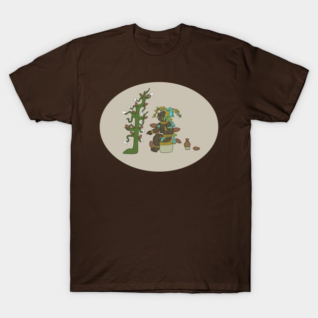 Mayan cacao god T-Shirt by Karroart